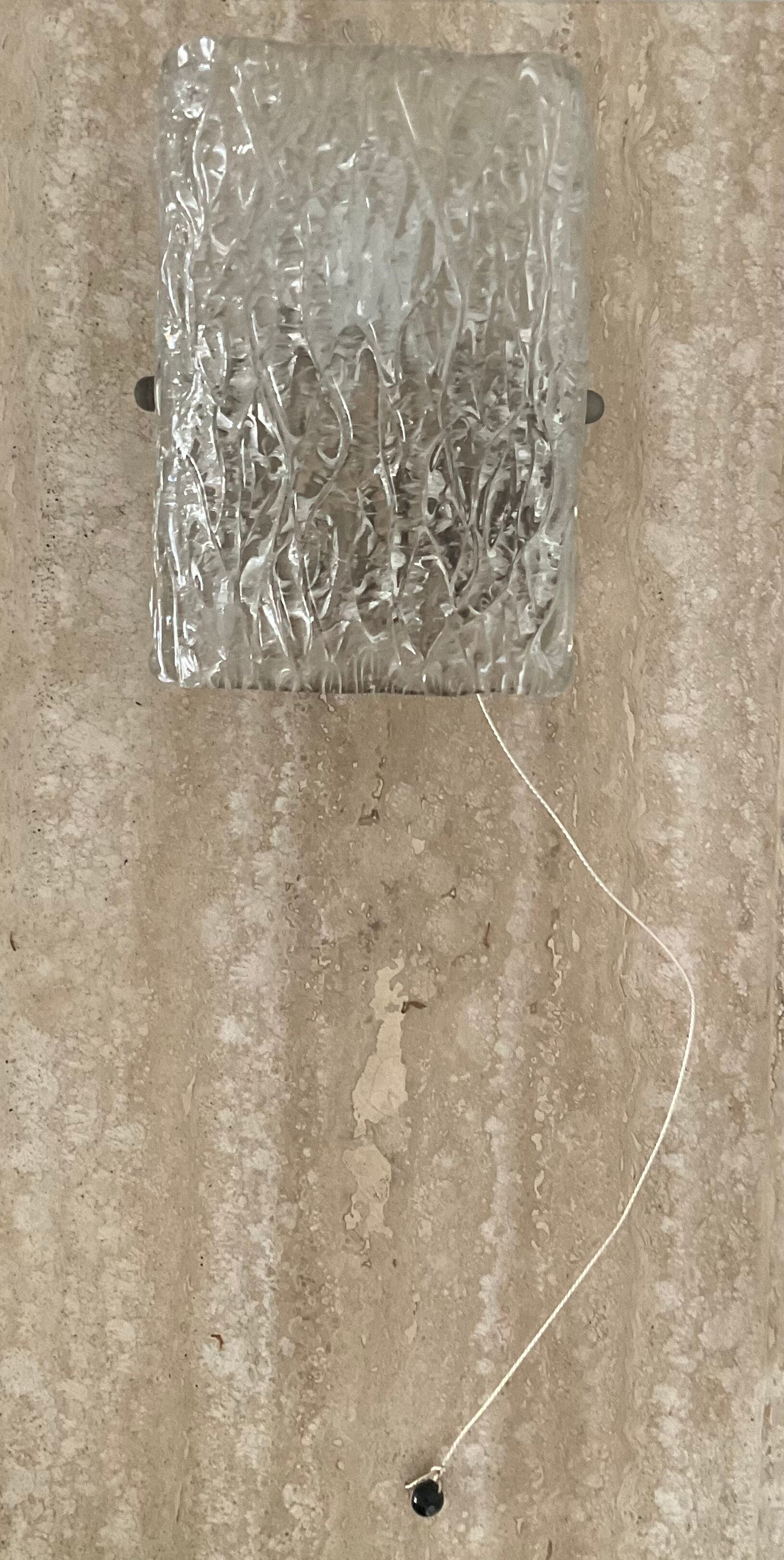 Vintage wall lamp molded glass 70s