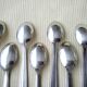 Set of 2 x 6 silver metal spoons 2 different models