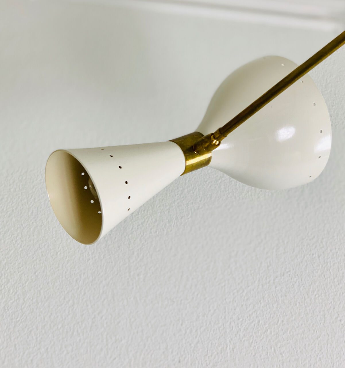 Asymmetric Italian Brass Ceiling Lamp  Style, 1950s Mid-Century
