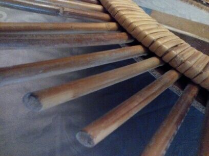 Vintage rattan sun mirror 60s