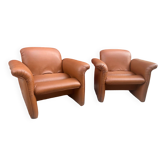 Paire fauteuils cuir design italien