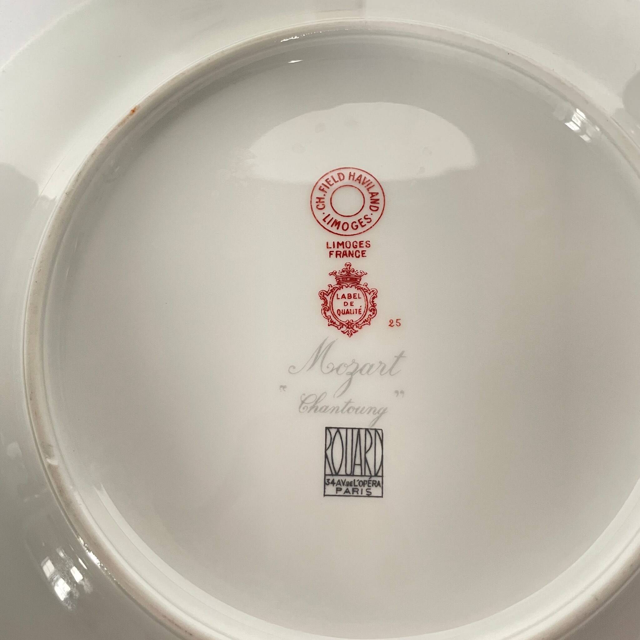 Porcelain Dinner Plate - Mozart "Shantung" Pattern Haviland