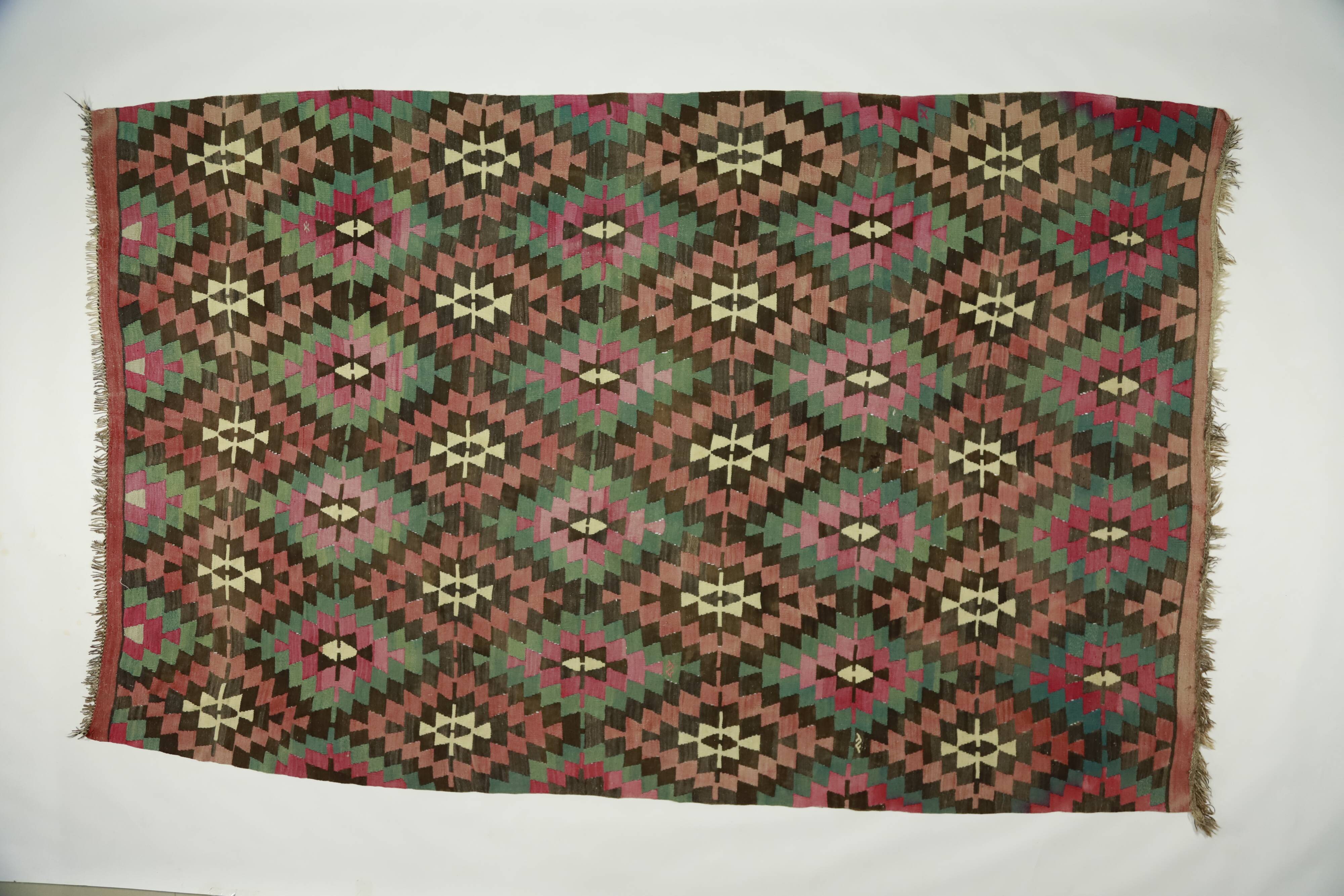 Anatolian handmade kilim rug 322 cm x 200 cm