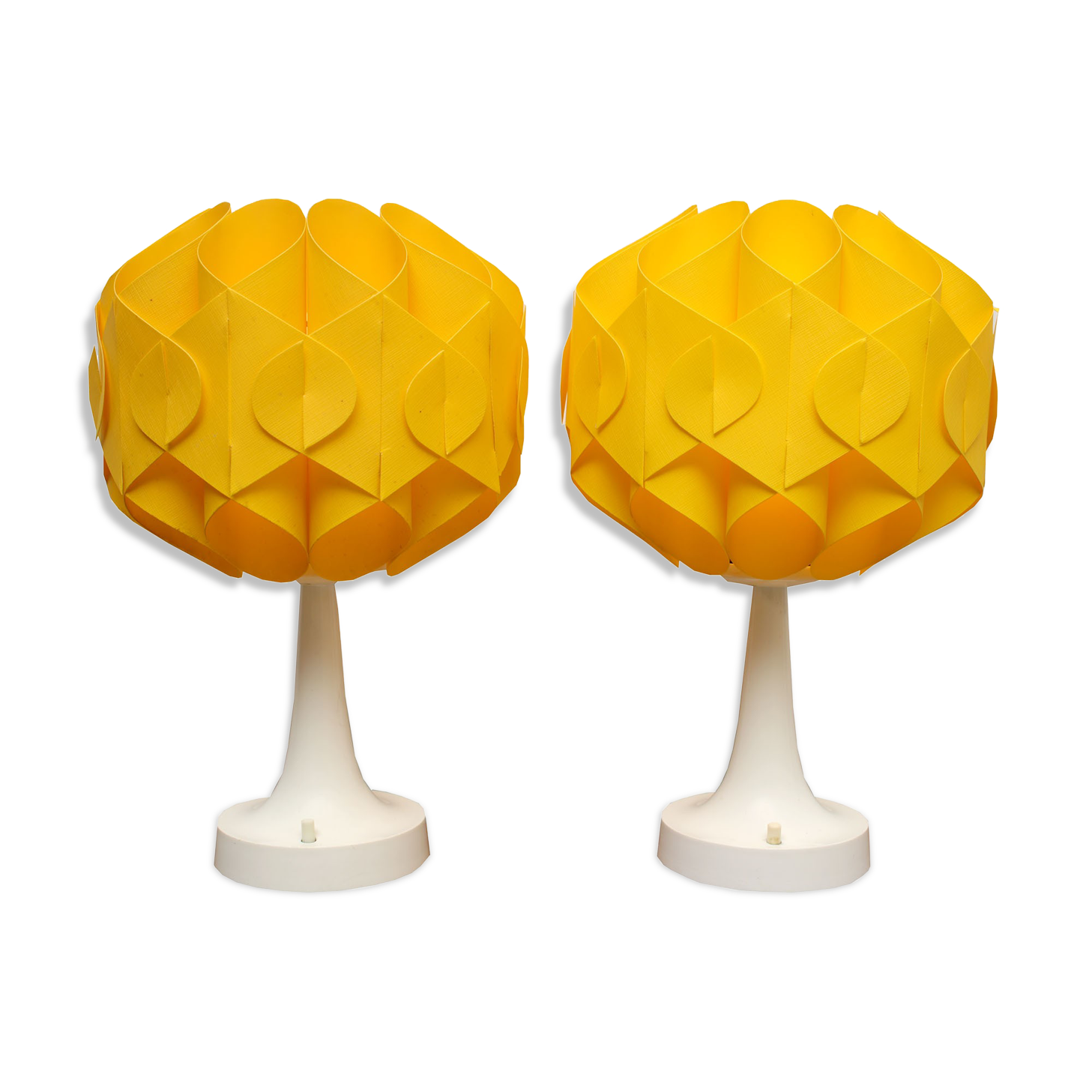 2 Tulip Tablelamps yellow 1970s