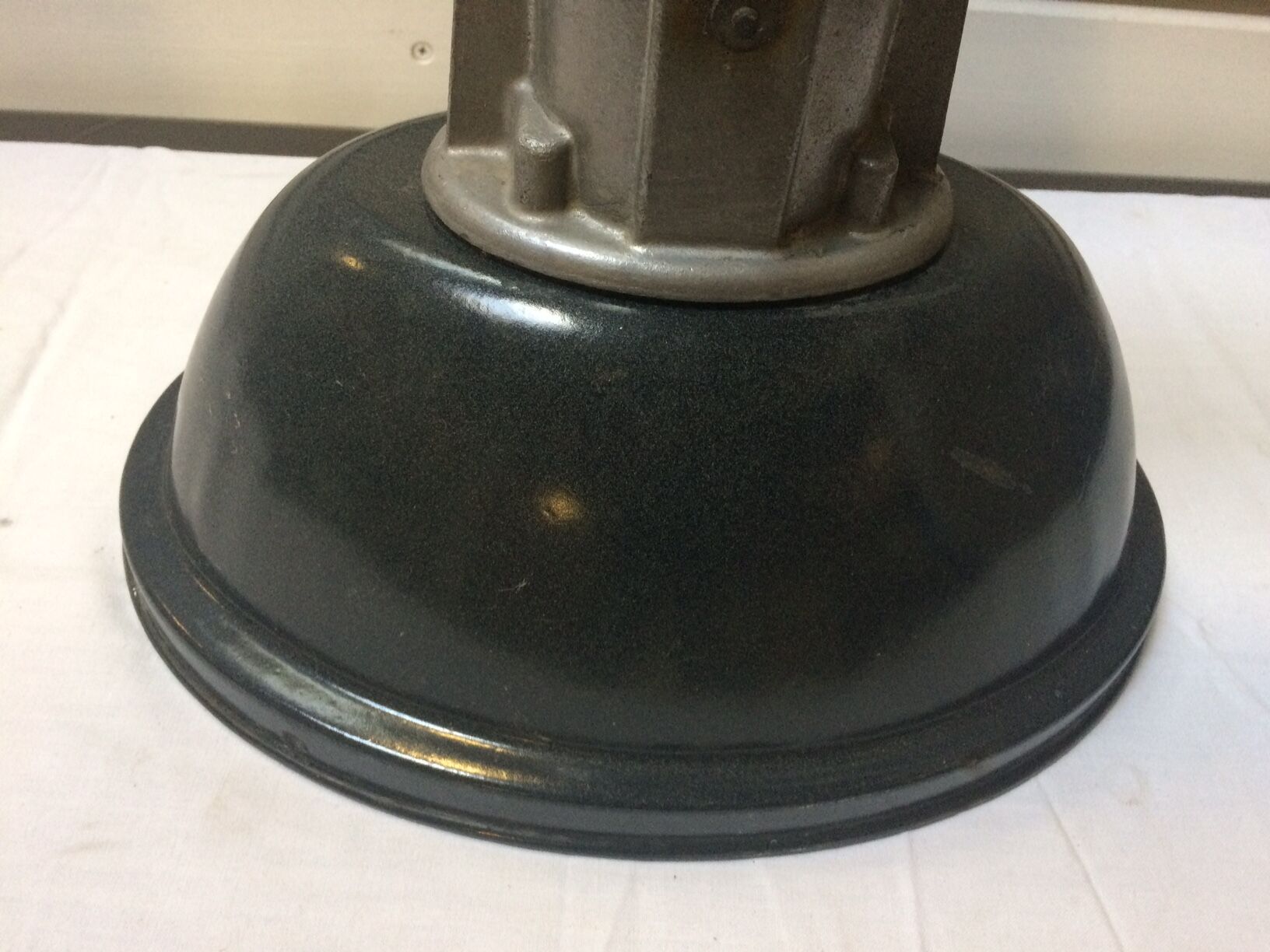 Suspension industrielle ovale vintage émaillée gris anthracite