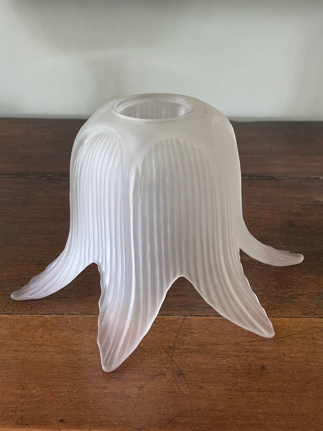 Antique frosted glass tulip globe