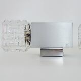 Pair of Space Age Cubist wall lights. Brushed aluminum, 1970s
