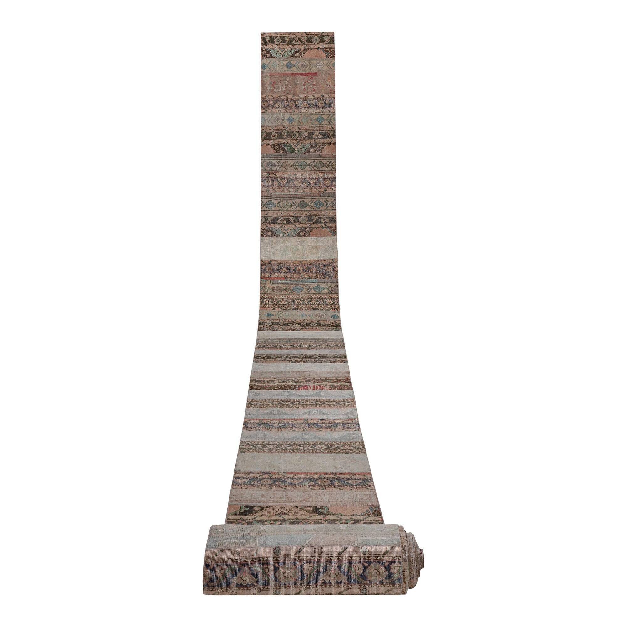 Vintage Turkish hallway rug 76x1 cm