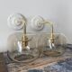 Pair of vintage smoked glass sconces