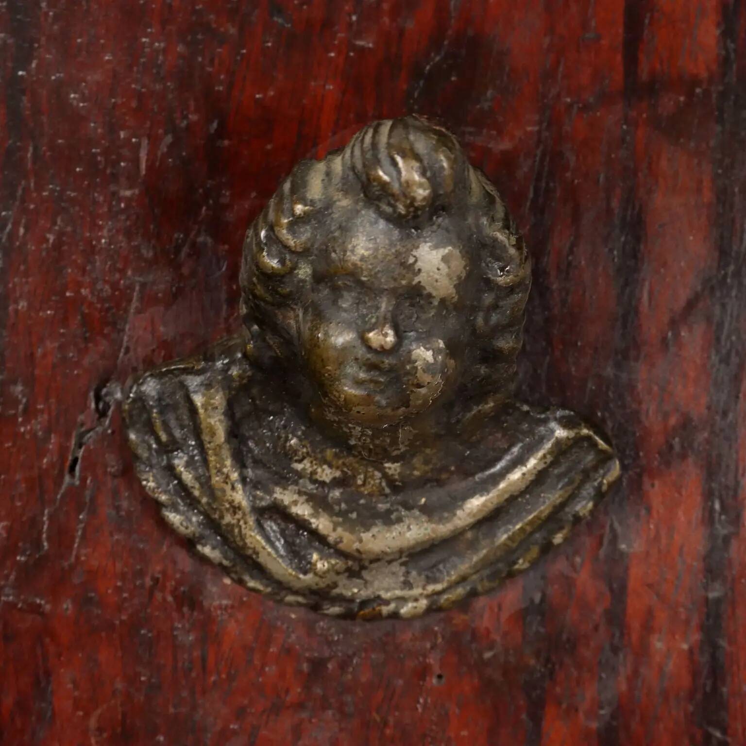 Neo-baroque antique buffet in silvered pine, Italy, 19th century