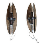 Smoked glass wall lights