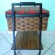 Vintage worker on wheels, rattan, fabric, skaÏ, metal with formica shelf