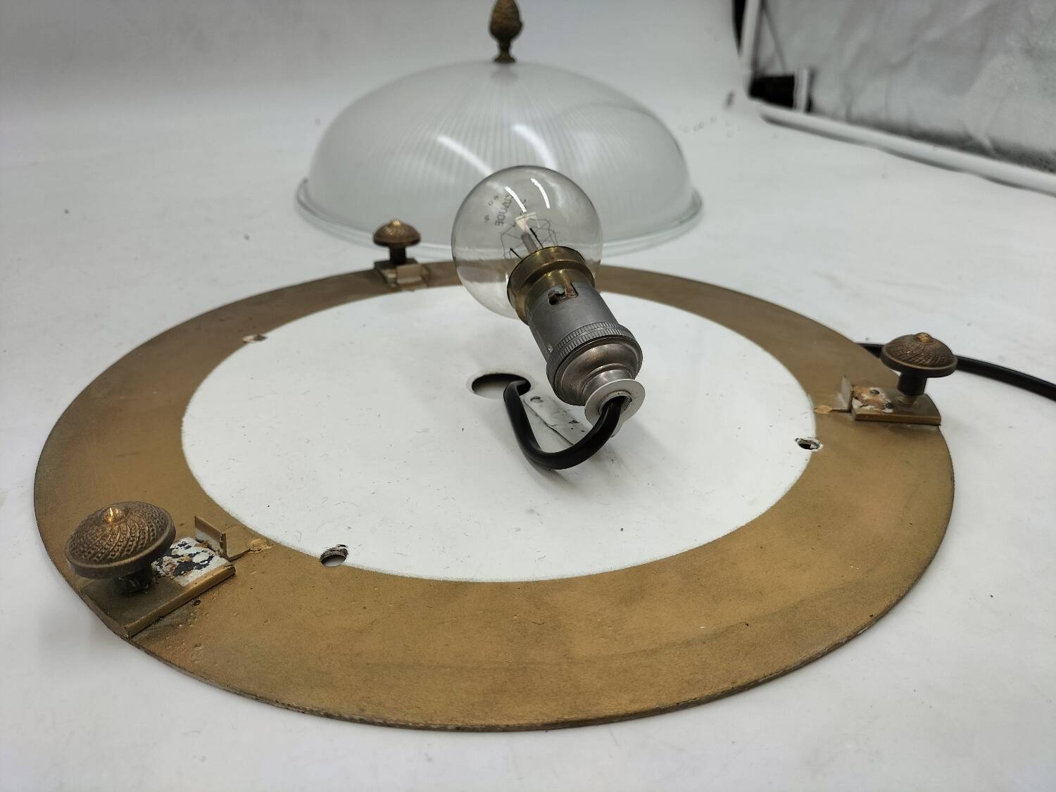 Holophane glass ceiling light