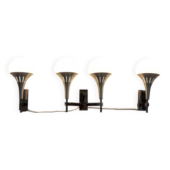 Set of Maison Sciolari aluminum wall lights, 2 singles and one double