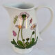 pitcher earthenware Portmeirion made in England décor Botanic Garden