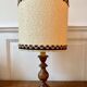 Large lamp with a turned wooden base