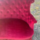 Small old Napoleon III toad sofa in red velvet