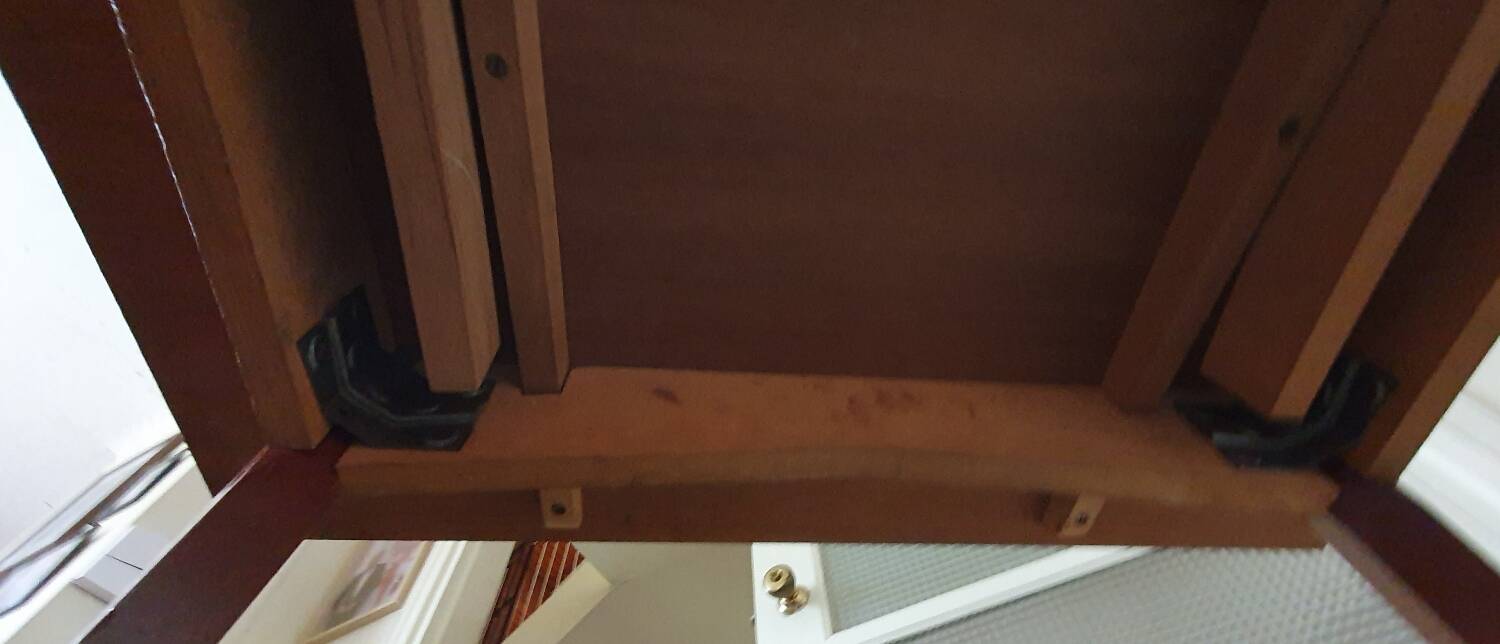 Varnished wooden table from the 1960s.