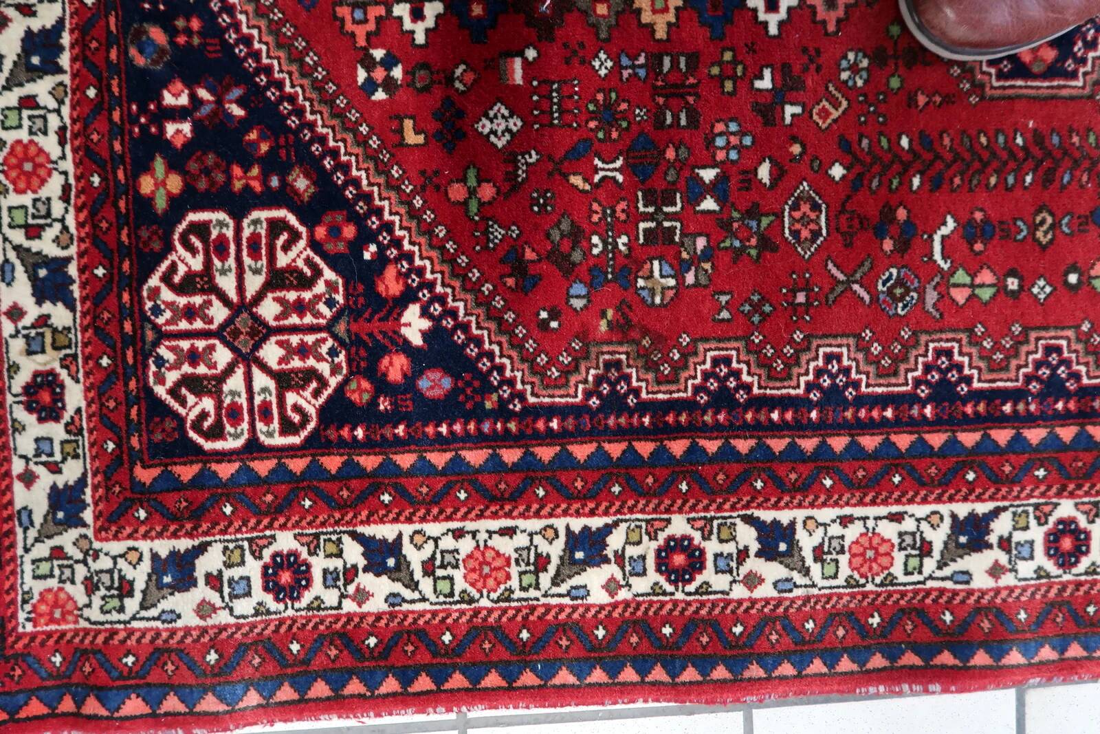 Handmade vintage Persian Malayer rug 106cm x 151cm, 1970s