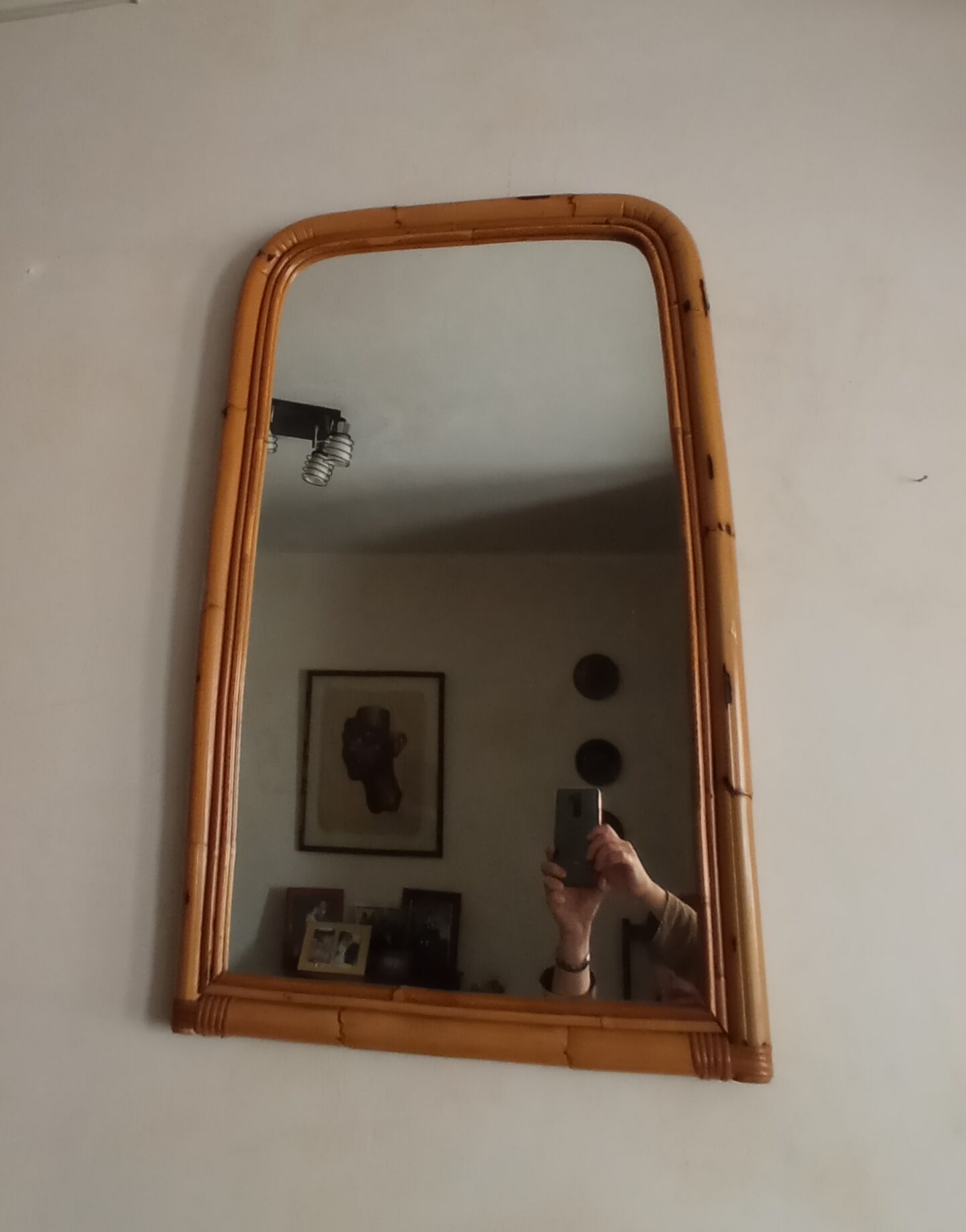 Vintage bamboo mirror 49x81cm