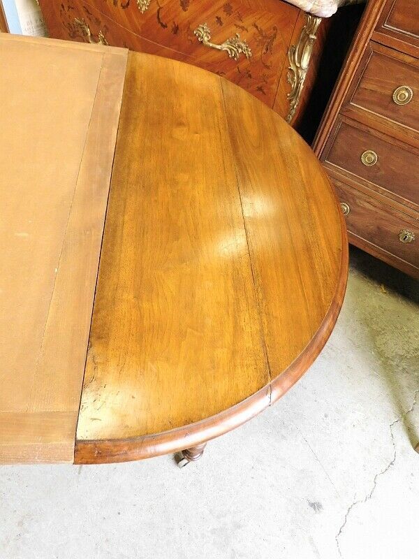 Table 6 feet Louis Philippe with 3 walnut extensions of the 19th siecle