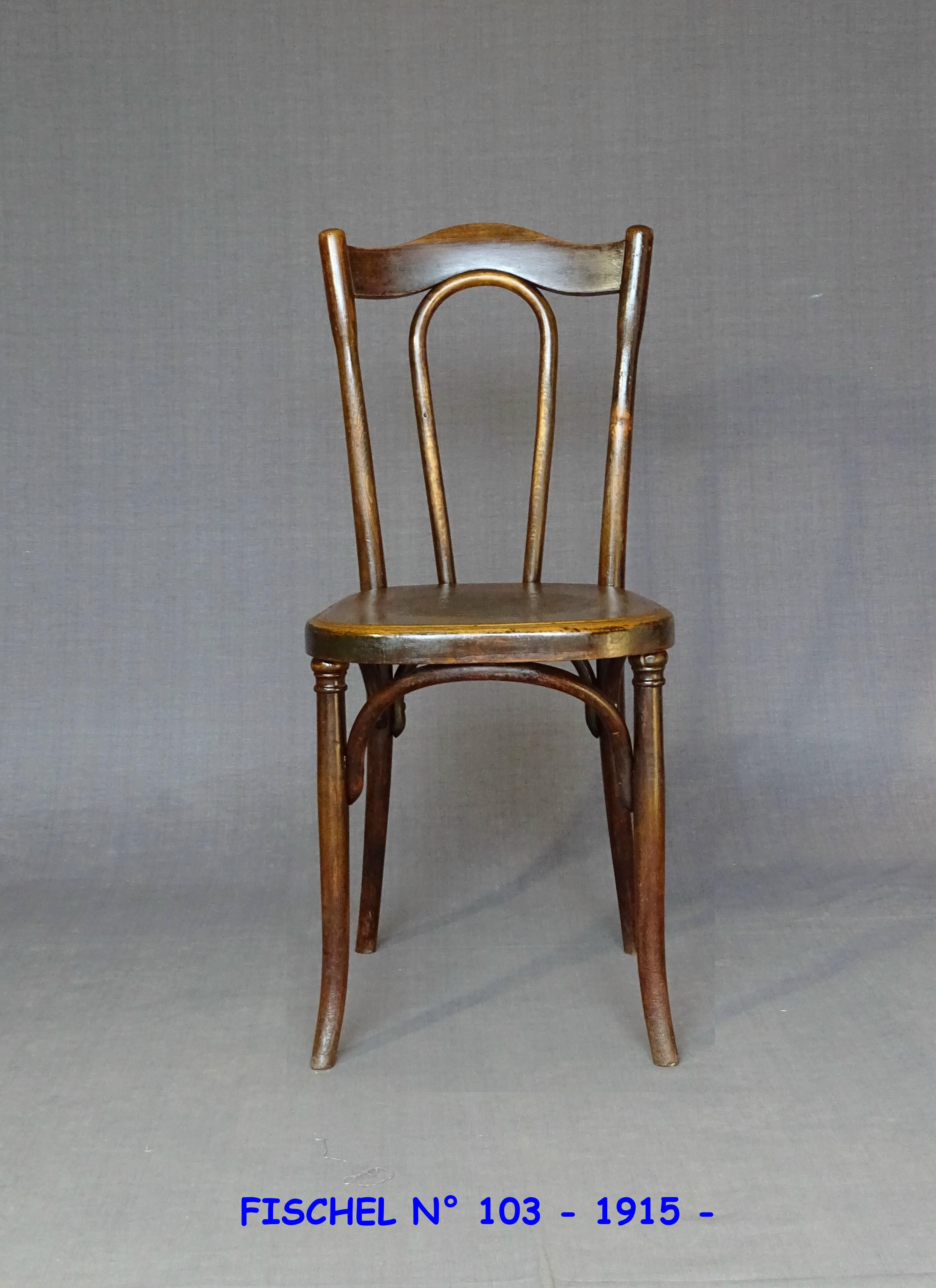 Bistro chair by fischel n°103 circa 1915 wooden seat