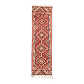 Tapis couloir vintage turc en laine et coton noué à la main des années 1970, 93x324.
