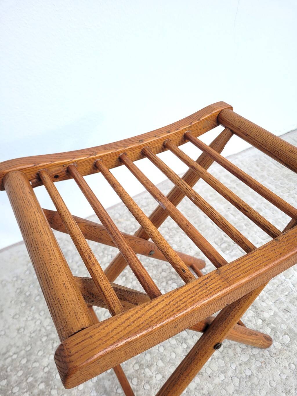 Stool or luggage rack / Vintage wooden suitcase rest