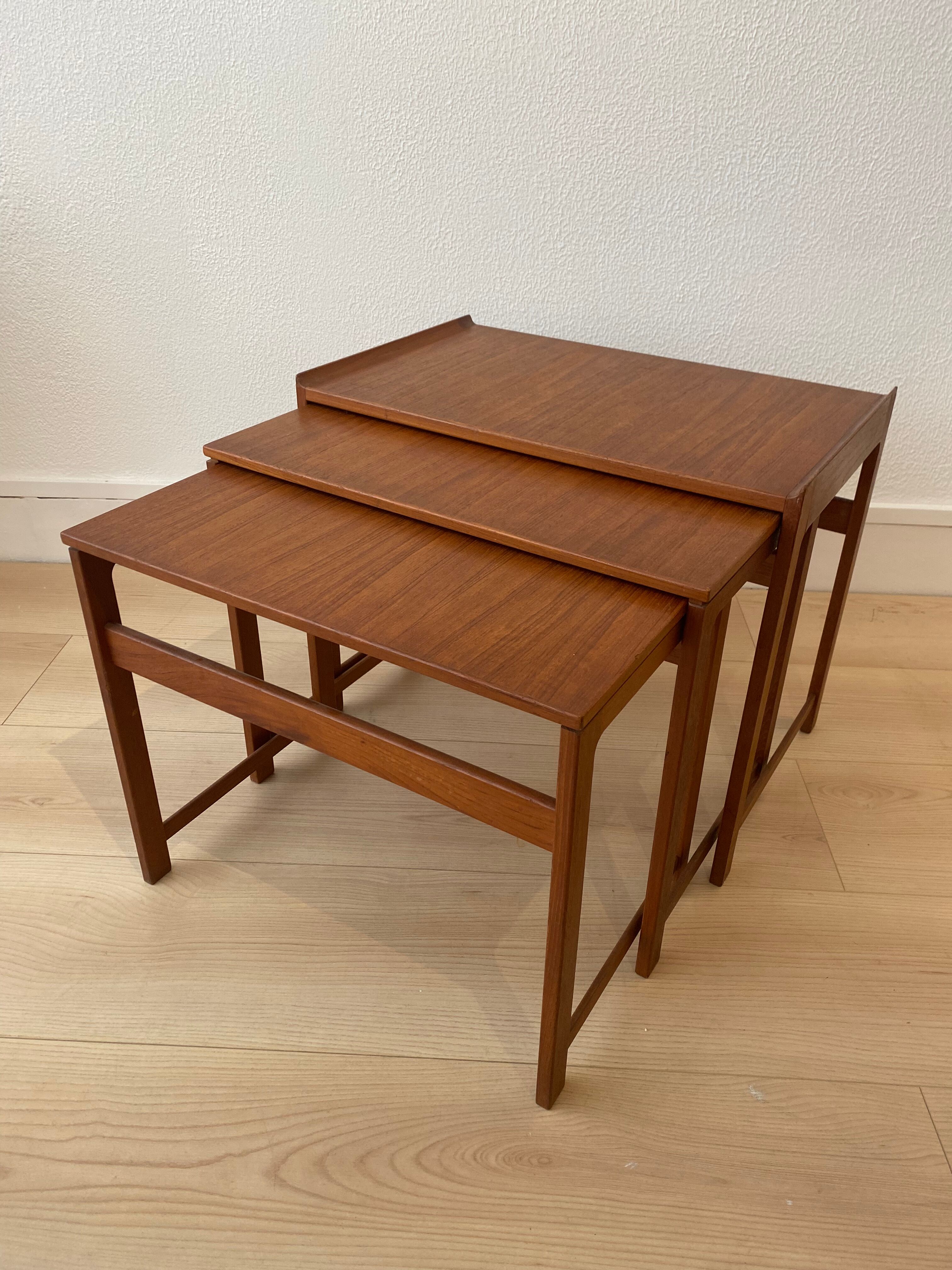 Scandinavian teak nesting tables