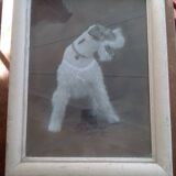 Tableau pastel chien fox terrier
