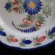 Old flat plate faience hb quimper hand-painted floral decoration