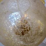 Doria Leuchten frosted glass and brass pendant light, 1970s