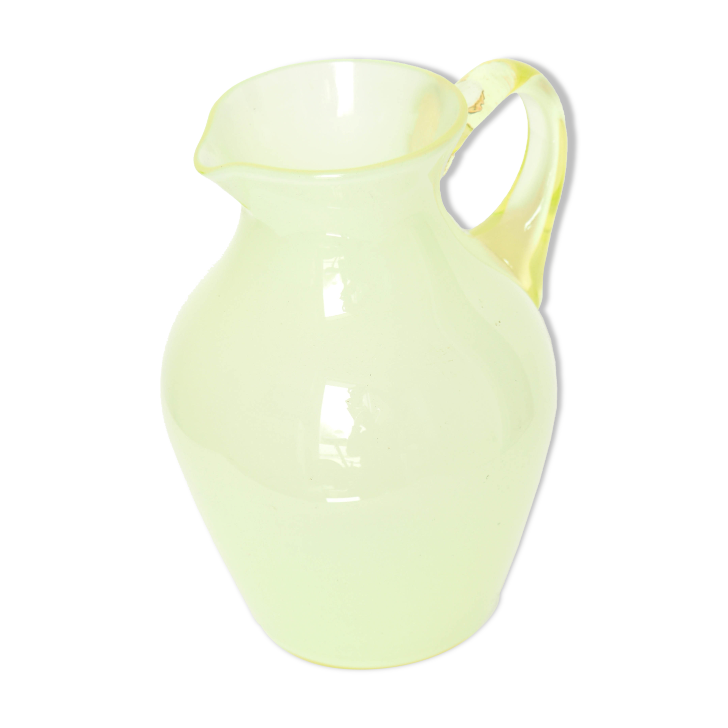 Opalescent glass pitcher