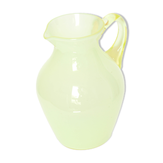 Opalescent glass pitcher