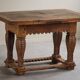Antique Baroque dining table/desk in oak, Danish cabinetmaker, 19th century.