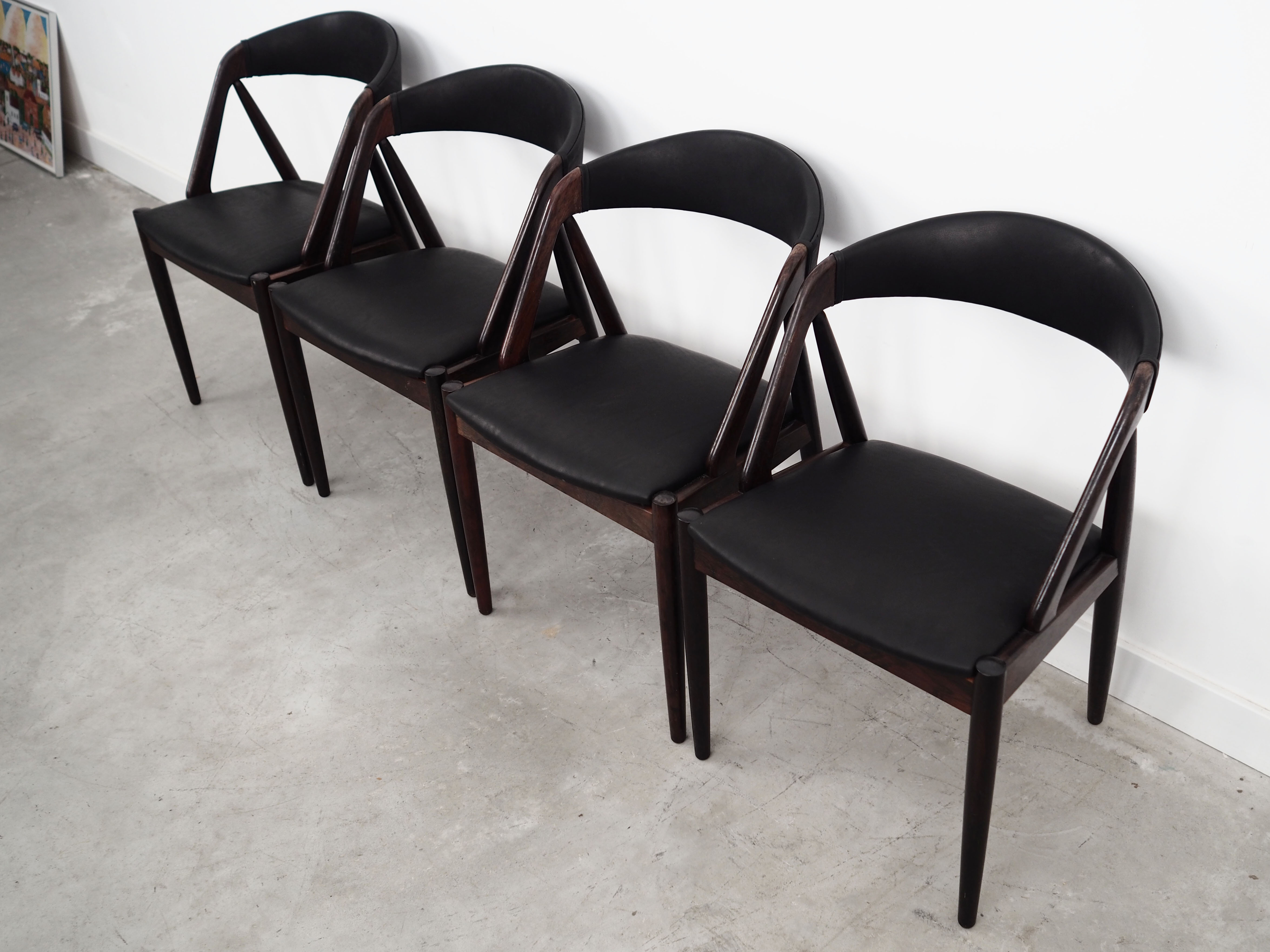 Lot de 4 chaises en palissandre, design danois, années 1970, Kai Kristiansen