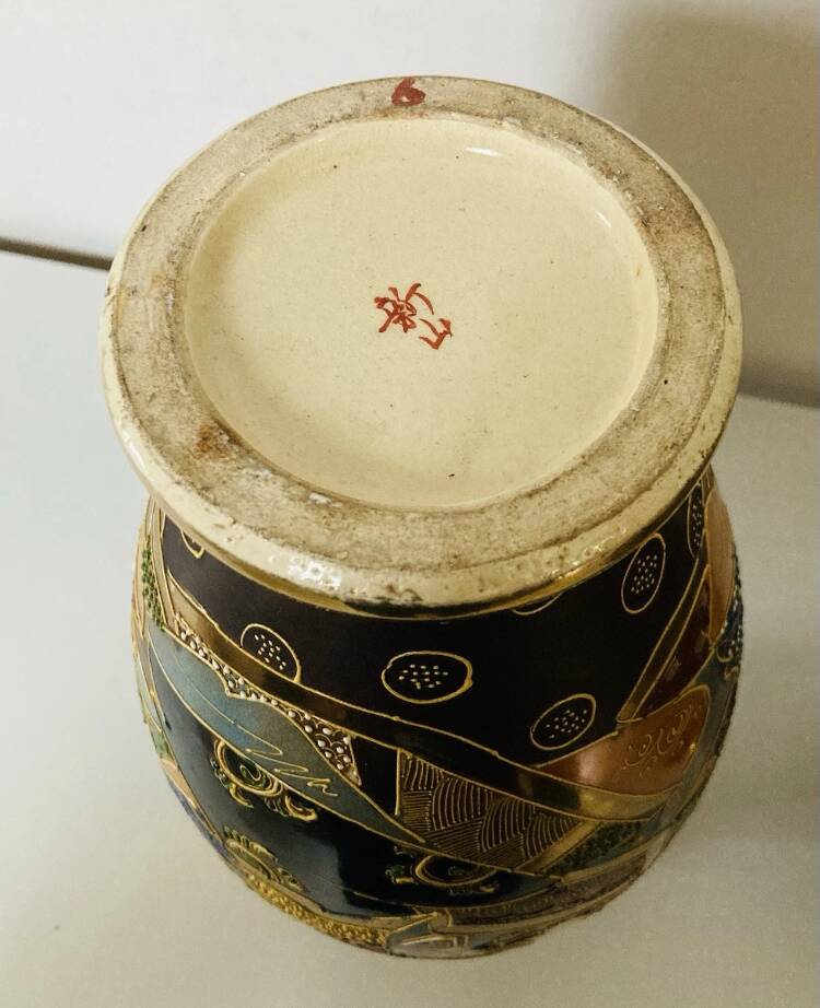 Baluster vases in polychrome earthenware, mid-20th century