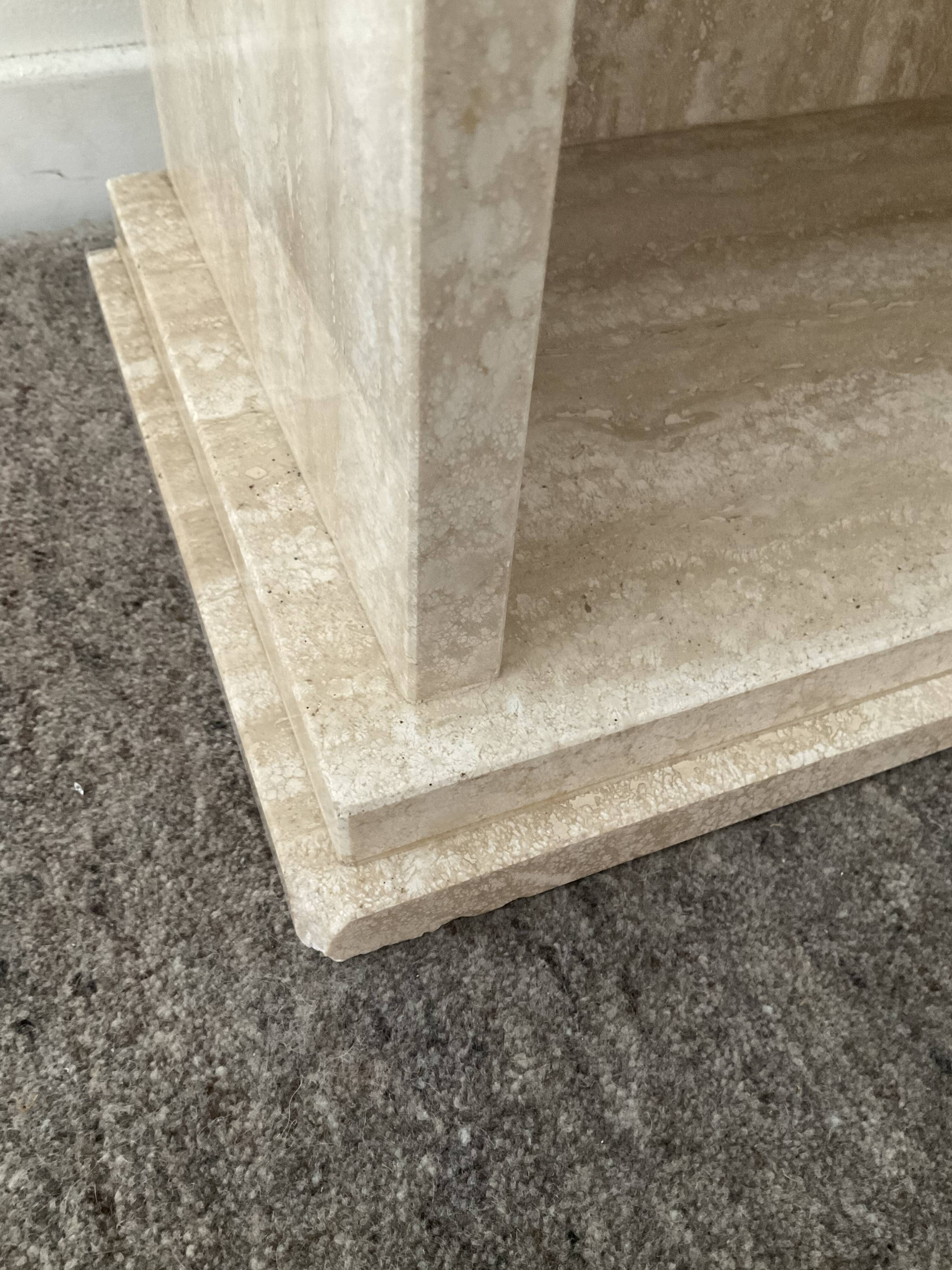 Travertine TV cabinet shelf from the 70s