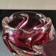 Ashtray/empty pocket, in blown Art glass, Murano/Italy. Organic floral shape. Pink tones