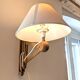 Scissor lamp or vintage wooden scissor wall light with fabric lampshade