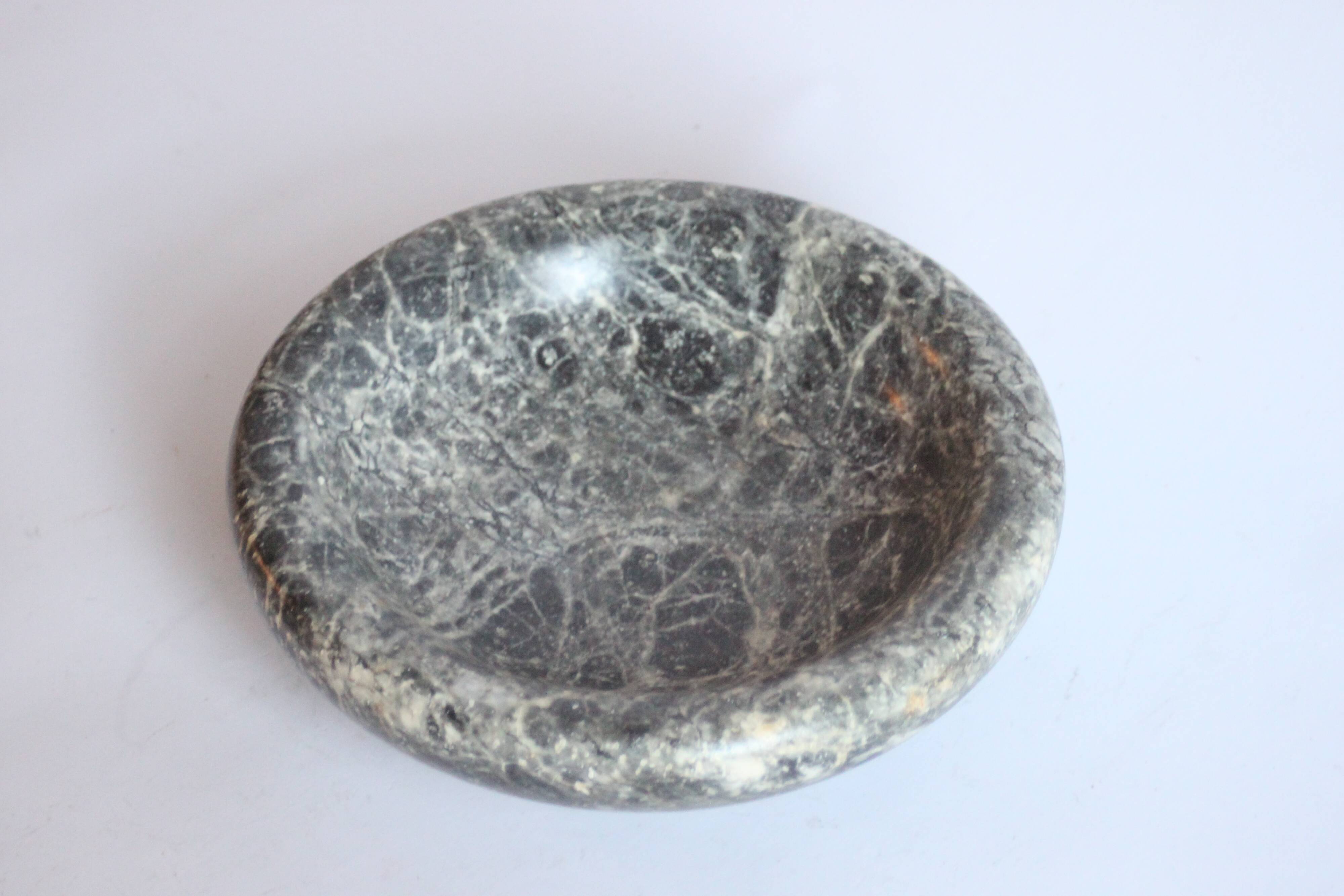 Black marble vide poche trinket bowl, Belgium 1960s.