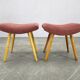Pair of mid-century maple stools from the 1960s, Czechoslovakia.