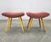 Pair of mid-century maple stools from the 1960s, Czechoslovakia.