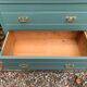 Old grey green high chest of drawers H160