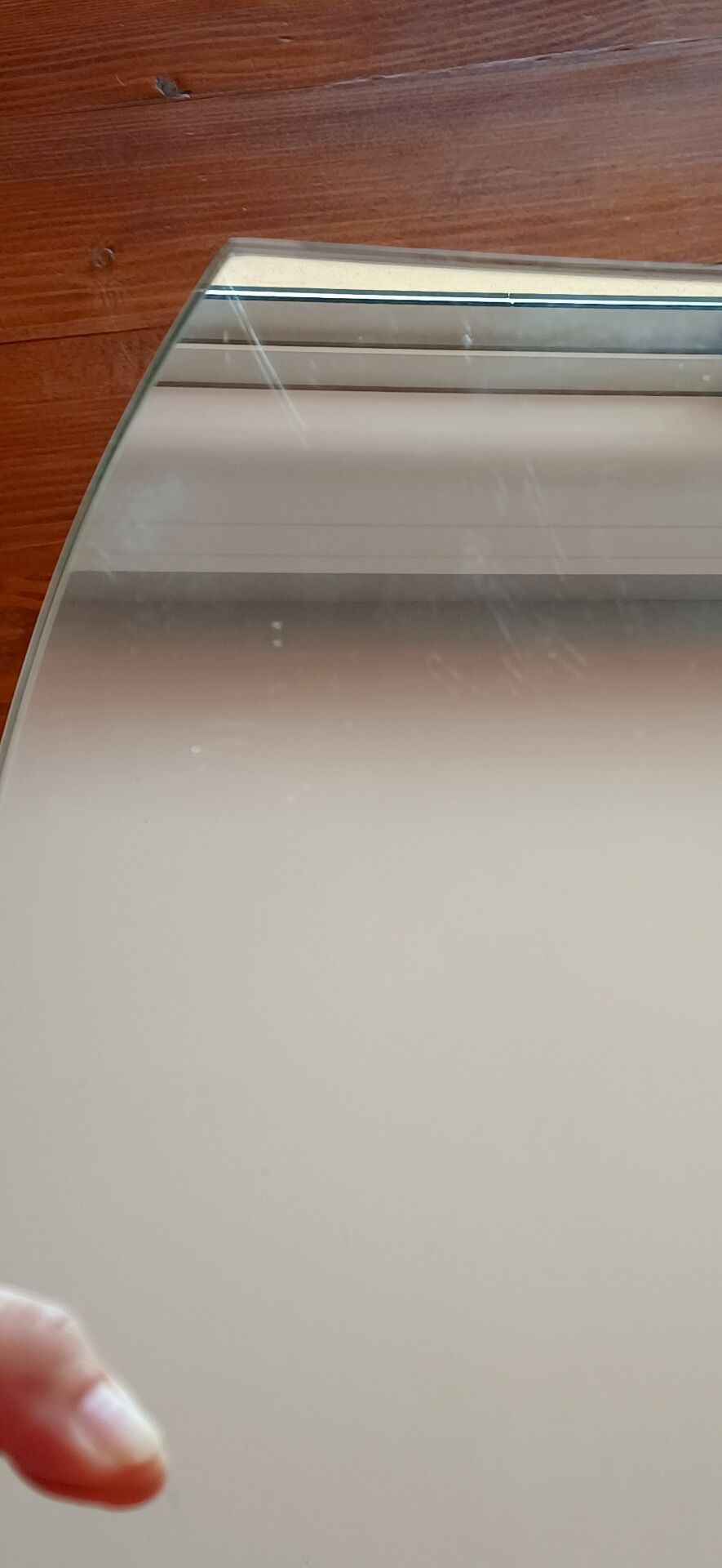 Velvet-backed tabletop mirror