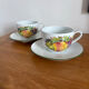 Tasses à déjeuner décor de fruits