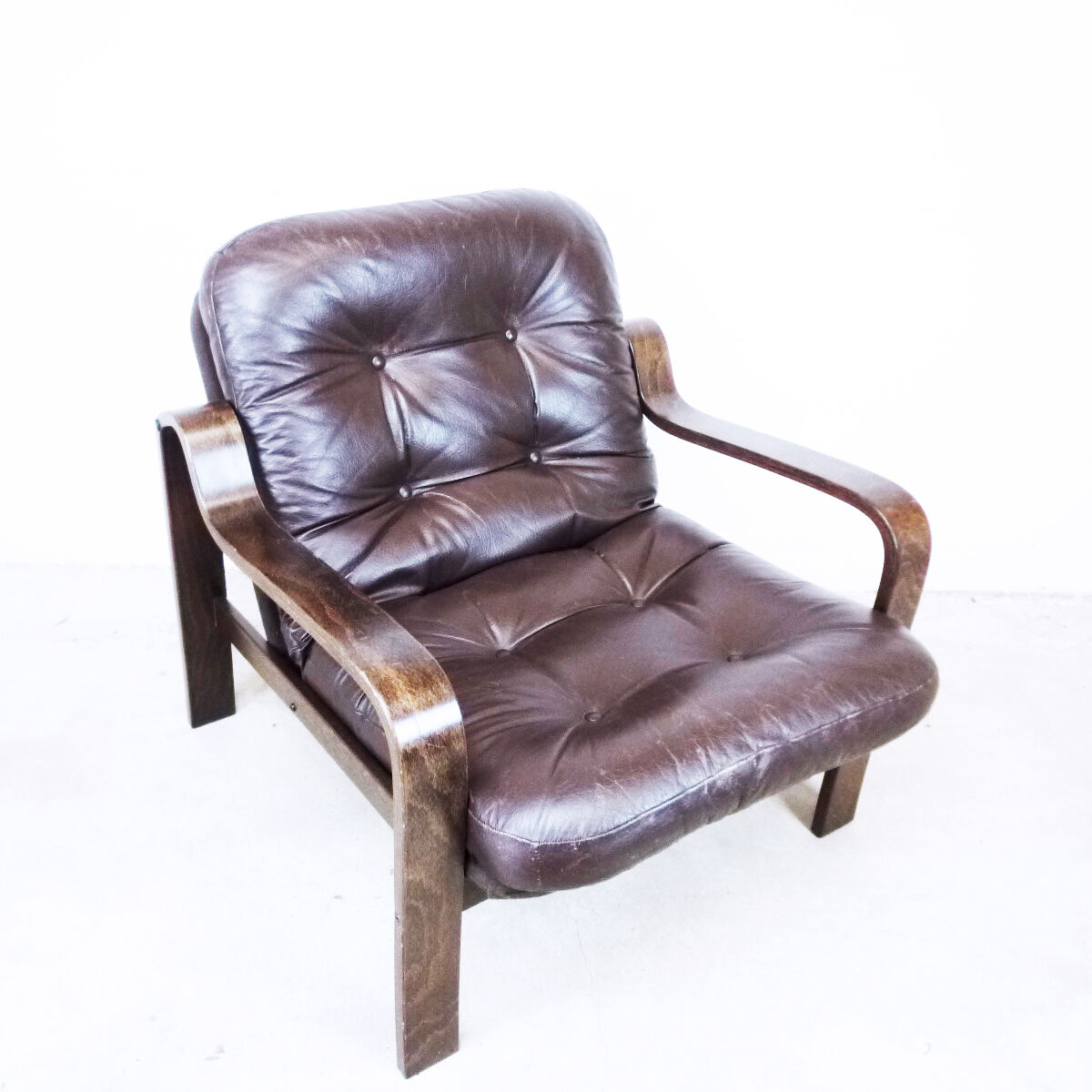 Armchair brown leather, 1970