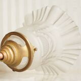 Glass tulip pendant light & porcelain rosette 1920
