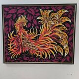Tapisserie Oiseau de feu - Tableau Canevas vintage