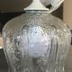 Suspension lustre vintage en verre moulé forme tulipe
